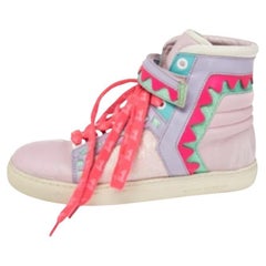 Sophia Webster Zapatillas altas Riko de piel multicolor y purpurina talla 36