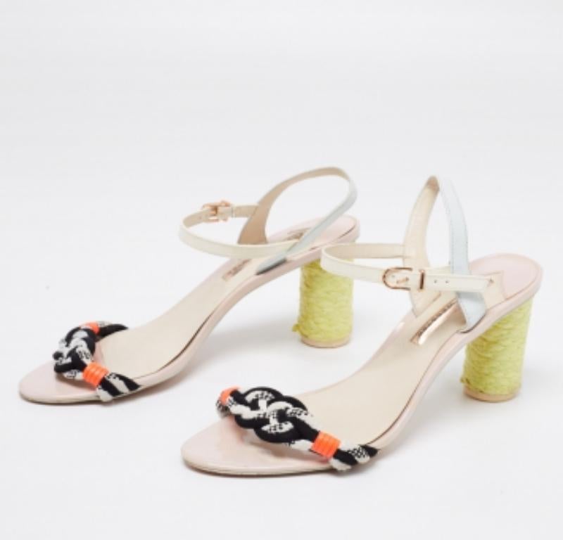 Sophia Webster Multicolor Leather And Patent Ankle Strap Sandals Size 39 In Good Condition For Sale In Dubai, Al Qouz 2