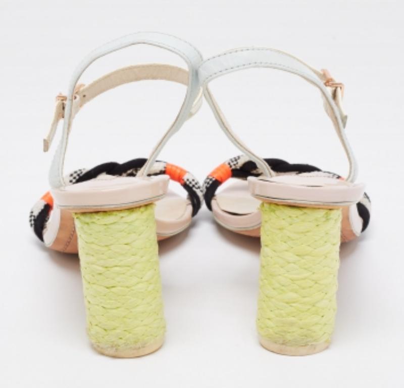 Sophia Webster Multicolor Leather And Patent Ankle Strap Sandals Size 39 For Sale 2