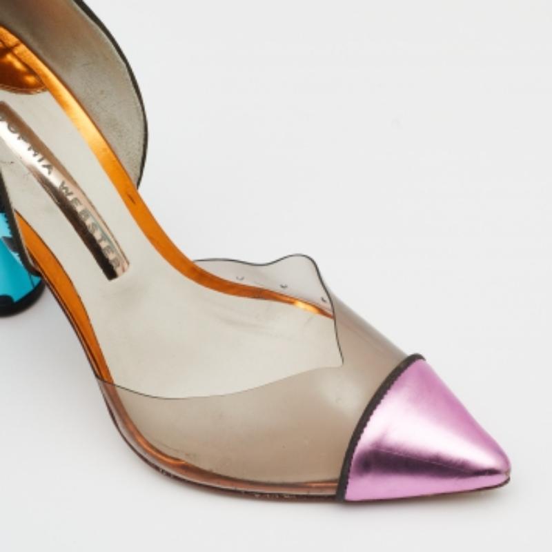 Sophia Webster Multicolor Leather And PVC Jessica Pumps Size 36 For Sale 3