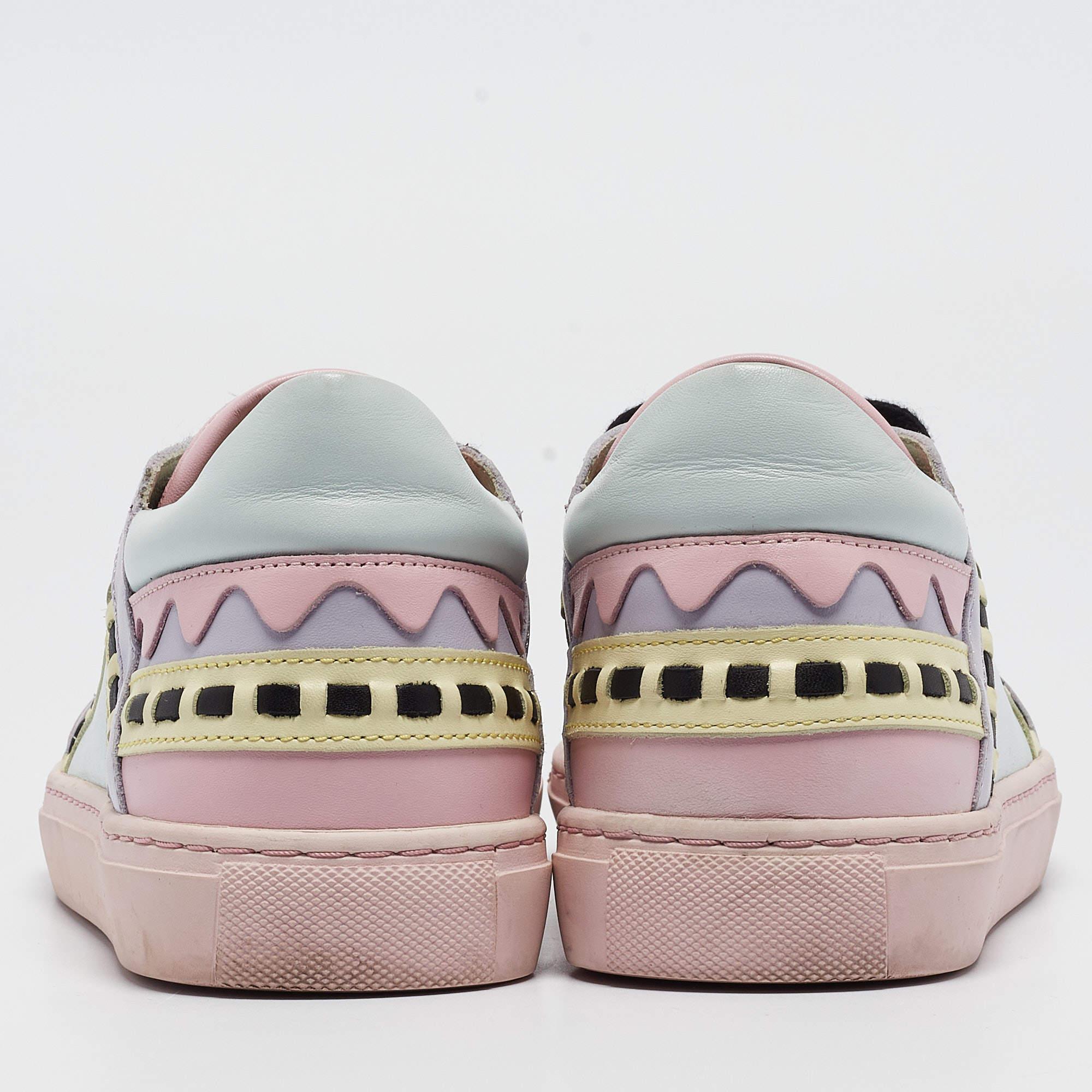 Women's Sophia Webster Multicolor Leather and Suede Riko Sneakers Size 37 For Sale