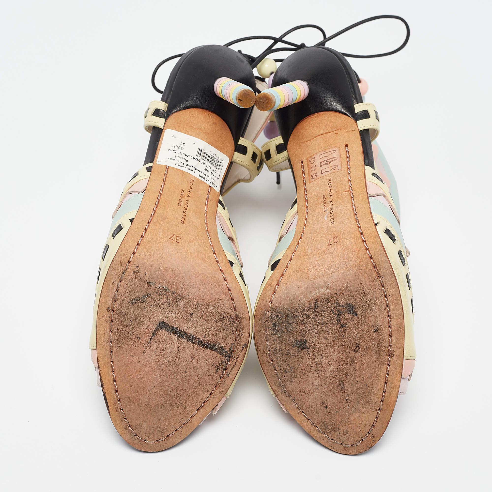 Sophia Webster Multicolor Leather Riko Lace Up Sandals Size 37 1