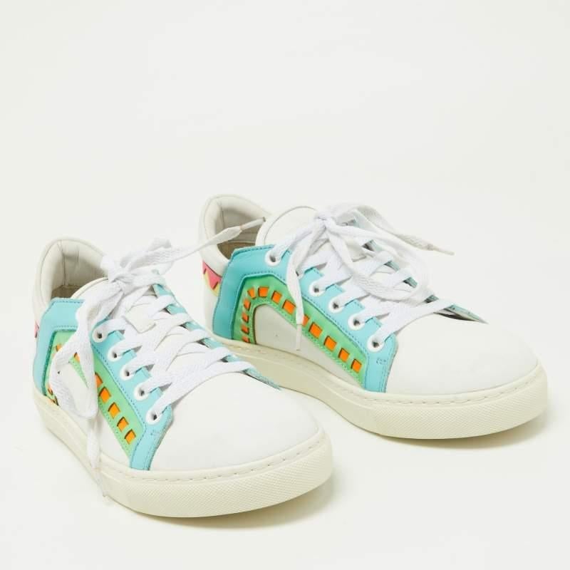 Sophia Webster Multicolor Leather Riko Sneakers Size 38.5 In Excellent Condition In Dubai, Al Qouz 2