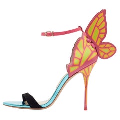 Sophia Webster Multicolor Patent Leather and Suede Chiara Butterfly Ankle Strap 