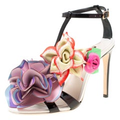 Sophia Webster Multicolor Patent Leather Jumbo Lilico T Strap Sandals Size 38