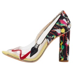 Sophia Webster Multicolore PVC & Fabric Party Like Pollock Peep Toe Pumps Taglia 36