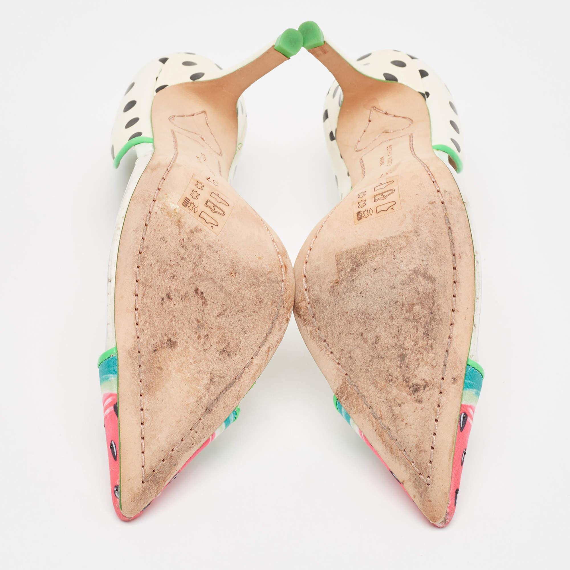 Sophia Webster Multicolor PVC & Patent Leather Jessica Watermelon Pumps Size 37 For Sale 1