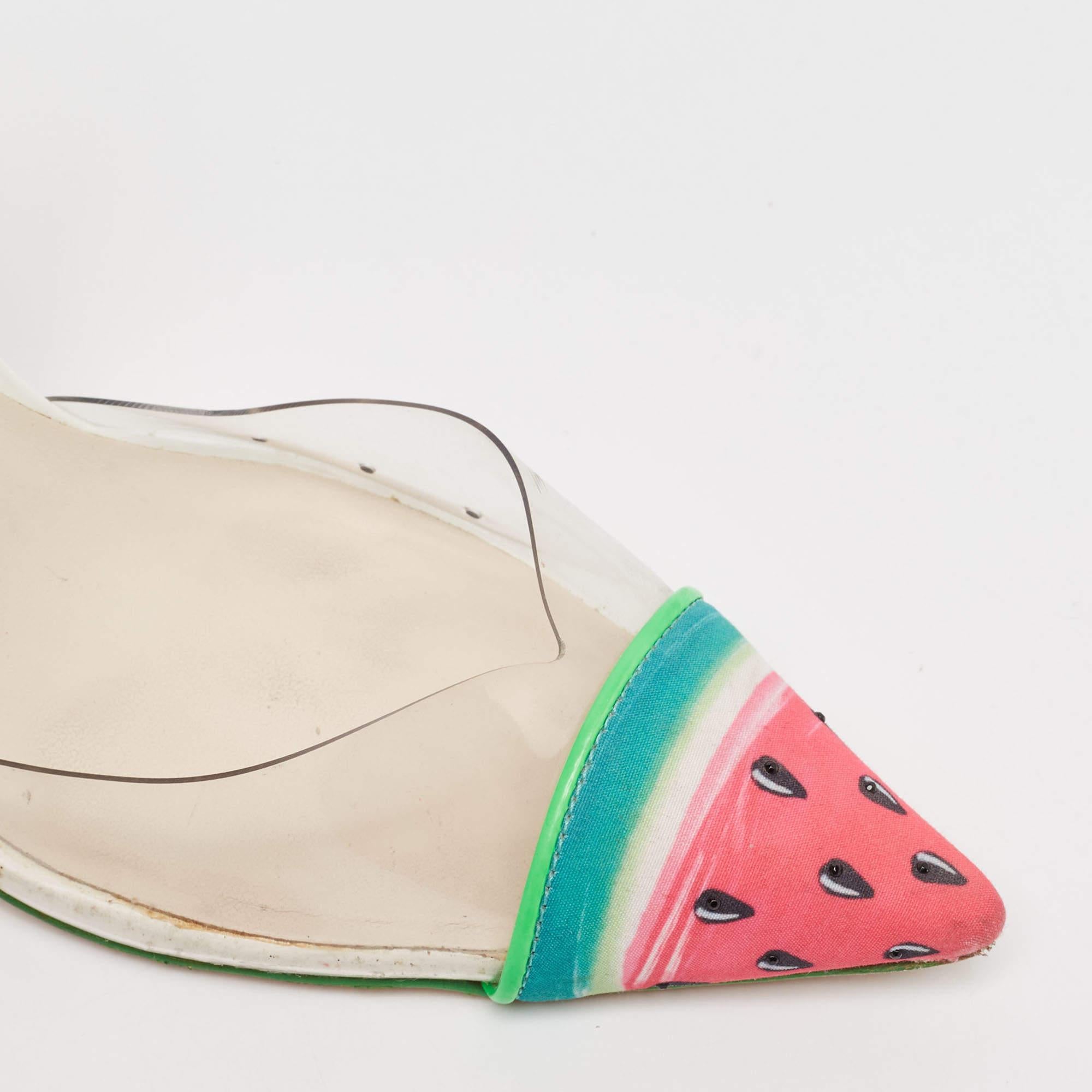 Sophia Webster Multicolor PVC & Patent Leather Jessica Watermelon Pumps Size 37 For Sale 2