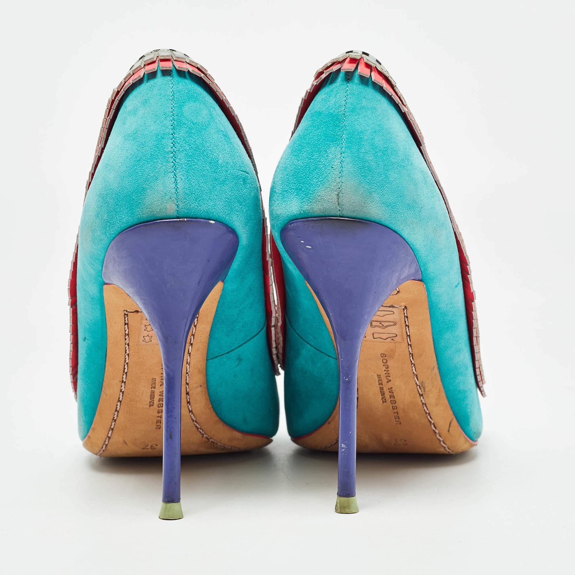 Sophia Webster escarpins à bout pointu en daim et cuir multicolore, taille 37 Pour femmes en vente