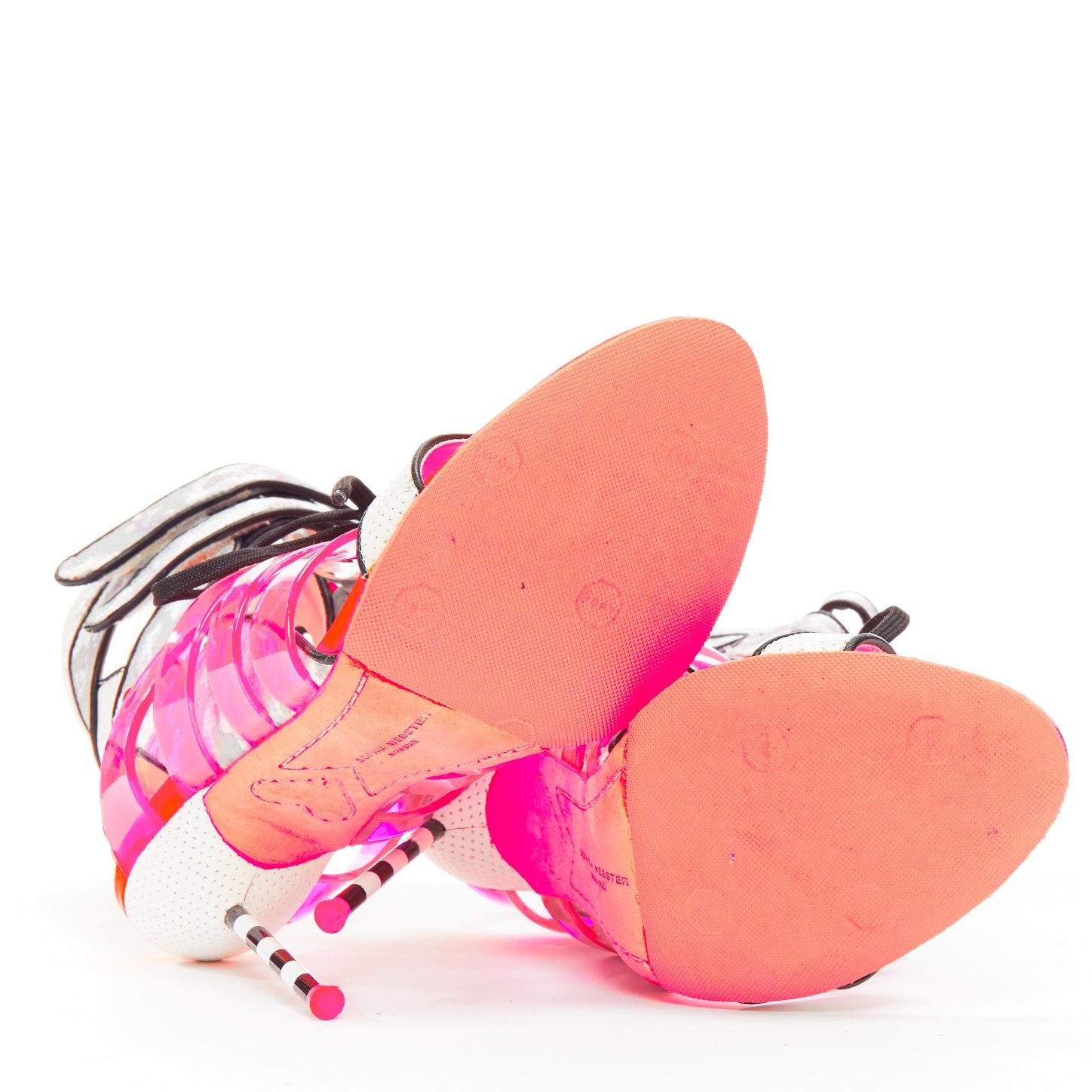 SOPHIA WEBSTER neon pink sneaker inspired ankle strap open oe sandal EU37-38 For Sale 7