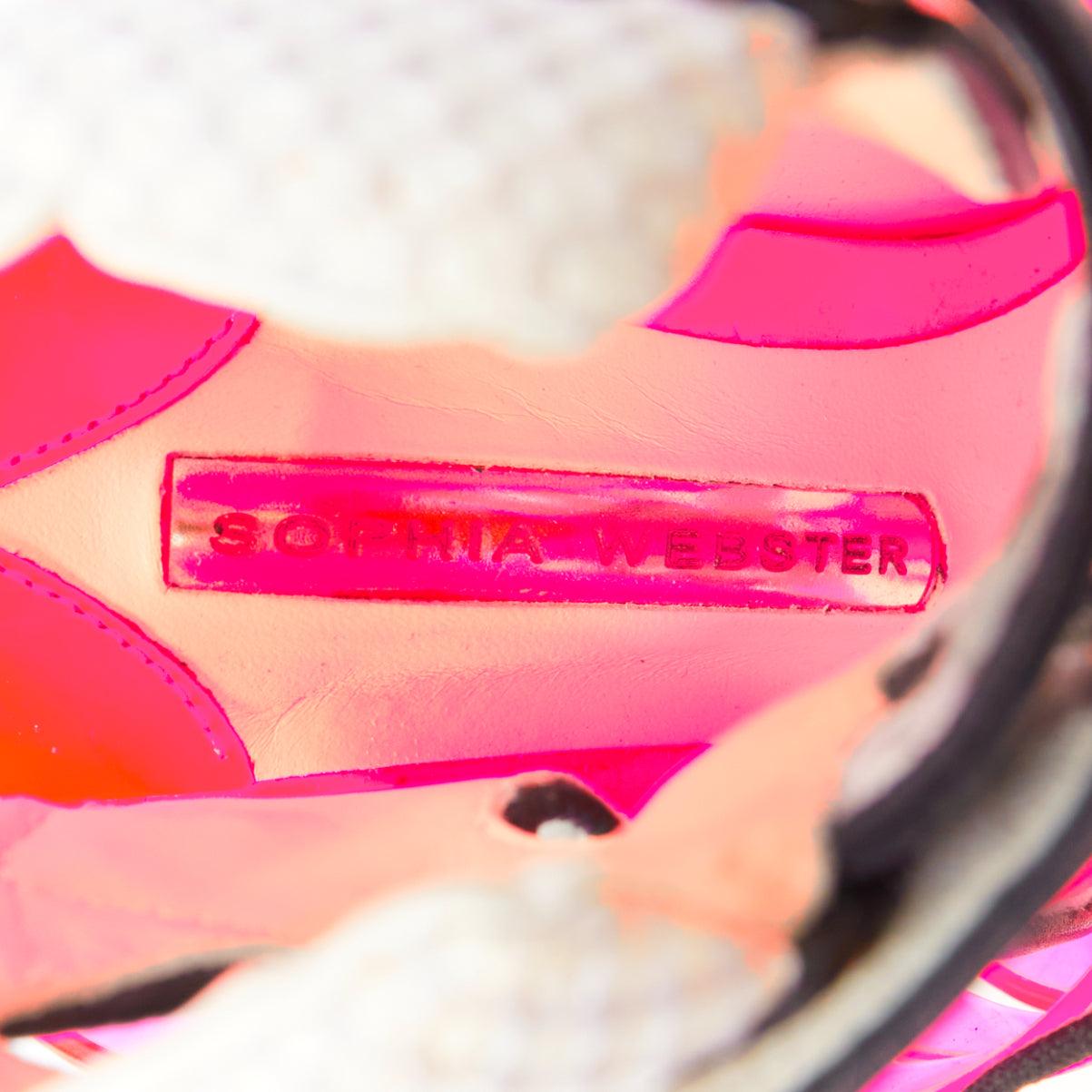 SOPHIA WEBSTER neon pink sneaker inspired ankle strap open oe sandal EU37-38 For Sale 5