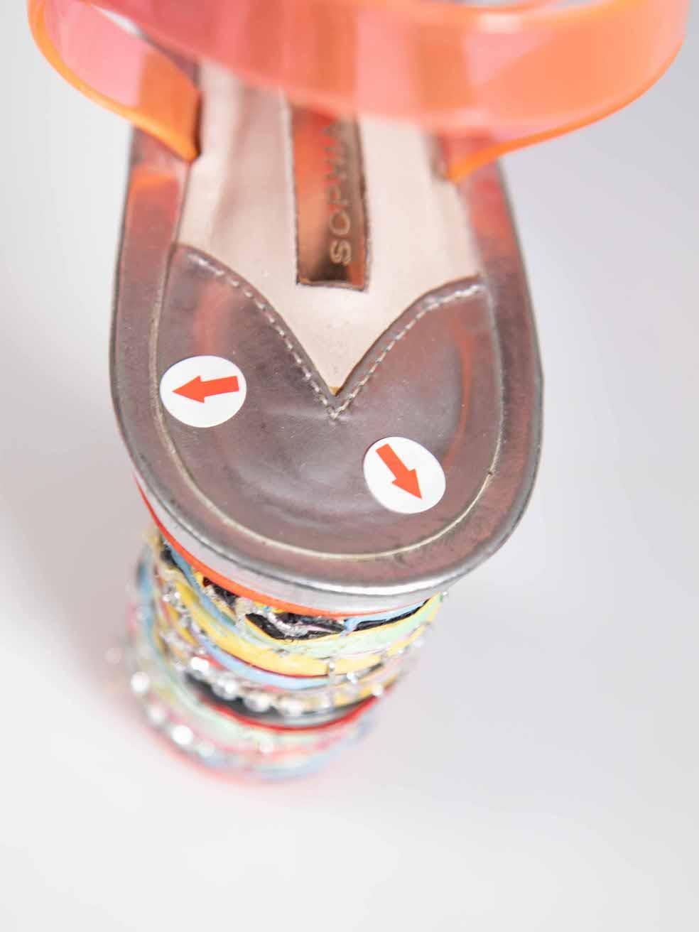 Sophia Webster Orange Heeled Jelly Sandals Size IT 37 For Sale 1