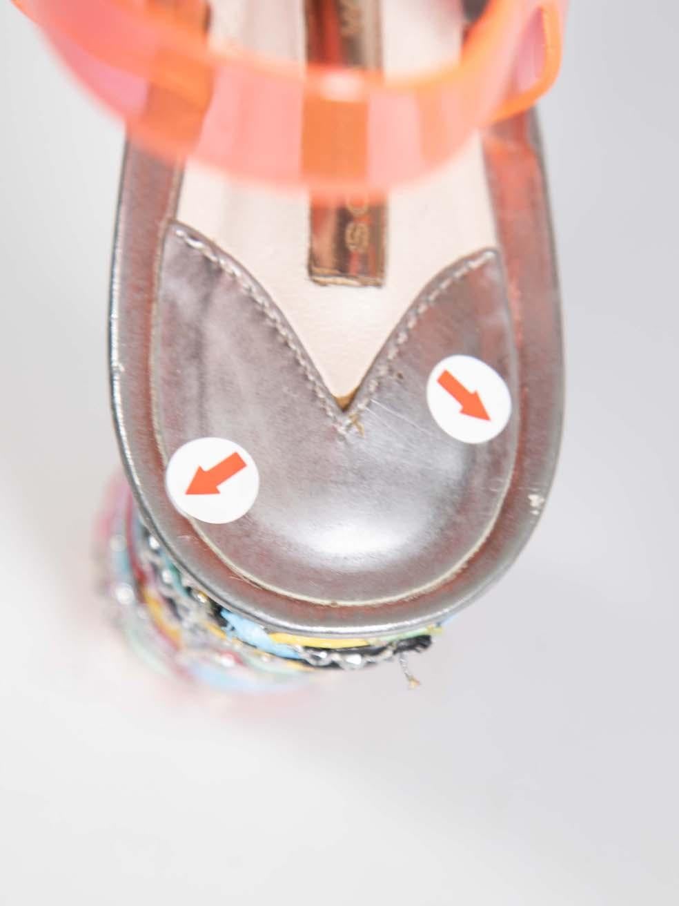 Sophia Webster Orange Heeled Jelly Sandals Size IT 37 For Sale 2