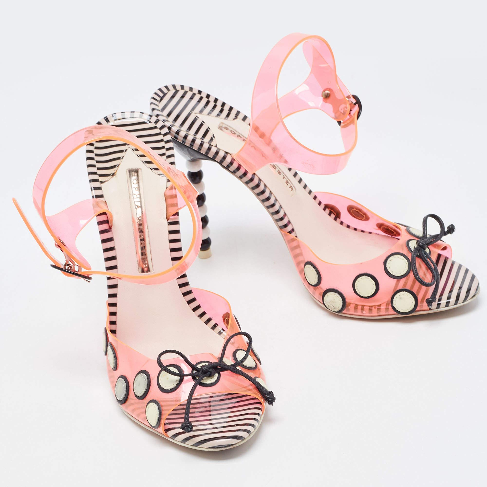 Sophia Webster Orange Jelly Bow Ankle Strap Sandals Size 39.5 In Good Condition For Sale In Dubai, Al Qouz 2