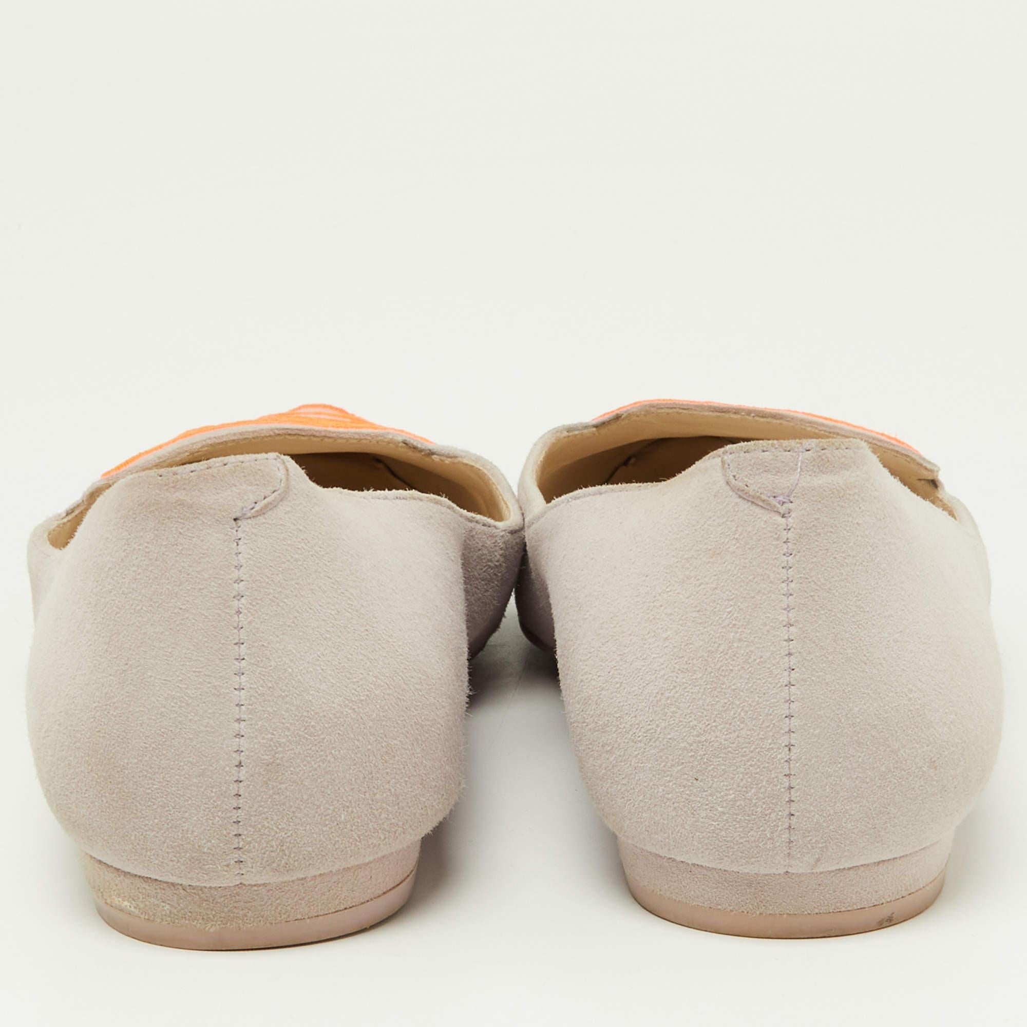 Women's Sophia Webster Pink/Orange Suede Bibi Butterfly Pointed Toe Ballet Flats Size 37 For Sale