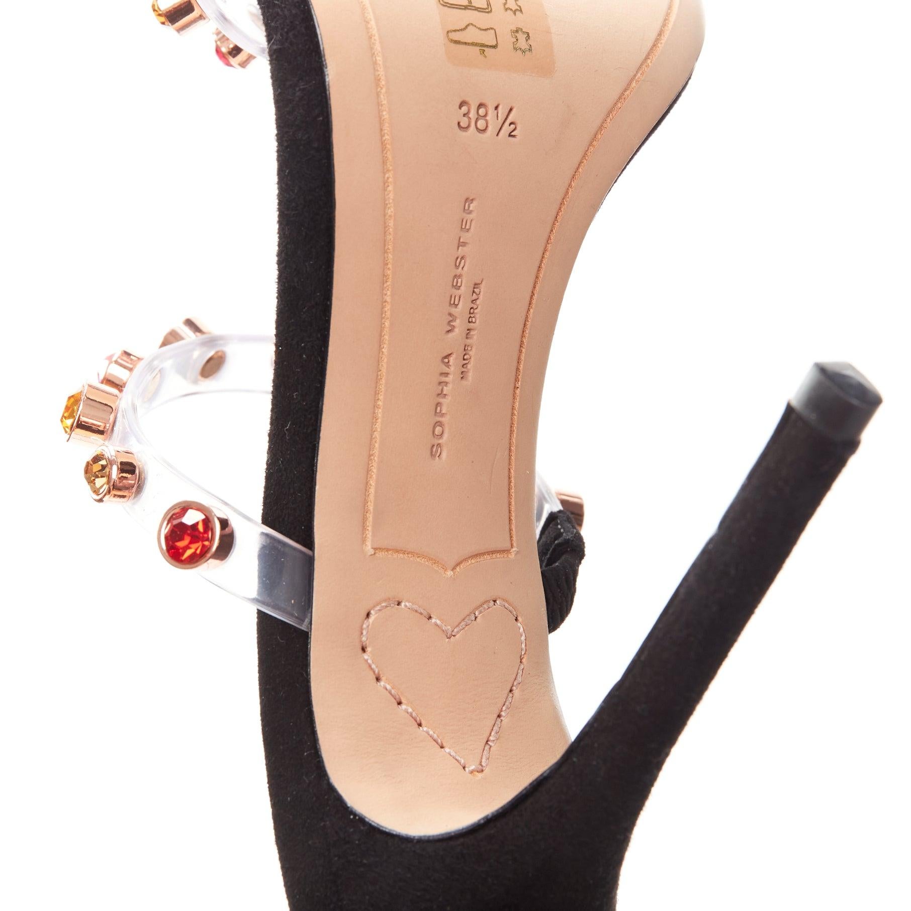 SOPHIA WEBSTER Rosalind 100 multicolore gem crystal PVC strappy heels EU38.5 en vente 5