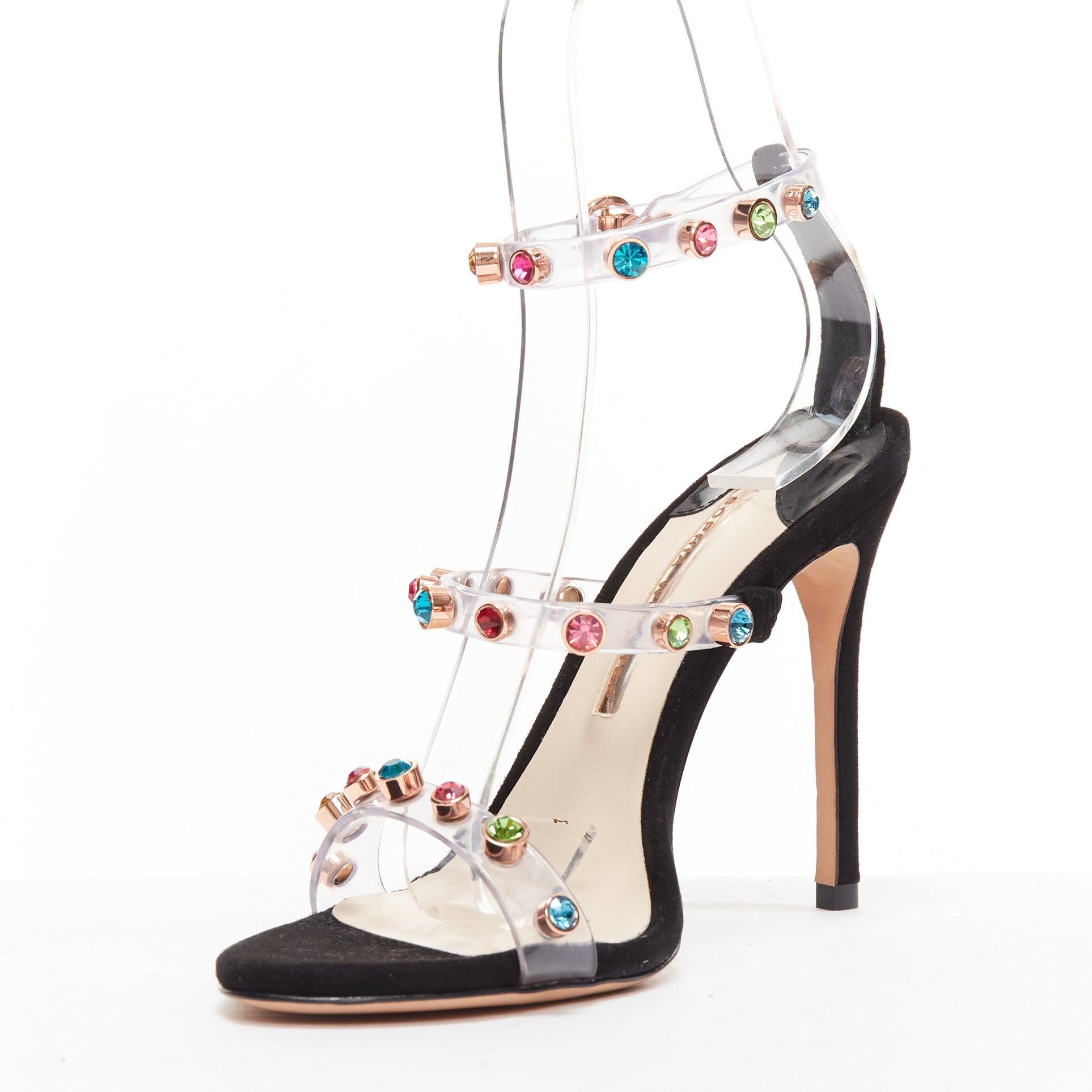 SOPHIA WEBSTER Rosalind 100 multicolore gem crystal PVC strappy heels EU38.5 Bon état - En vente à Hong Kong, NT