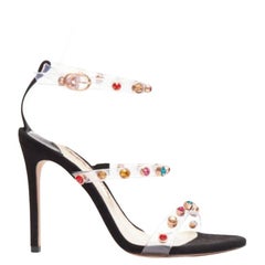 SOPHIA WEBSTER Rosalind 100 multicolor gem crystal PVC strappy heels EU38.5