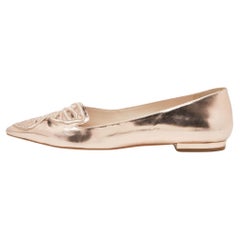 Sophia Webster Rose Gold Leather Bibi Butterfly Ballet Flats Size 41