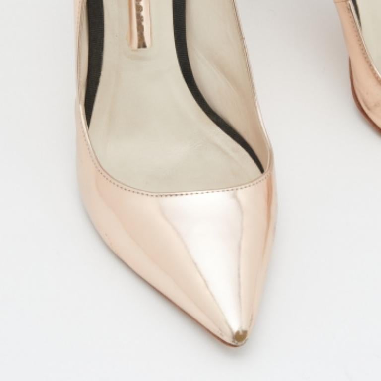 Women's Sophia Webster Rose Gold Leather Coco Flamingo Pointed Toe Pumps Size 38.5 For Sale