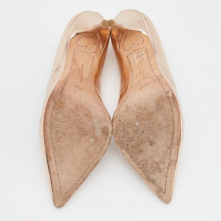 Sophia Webster Rose Gold Leather Coco Flamingo Pointed Toe Pumps Size 38.5 For Sale 3