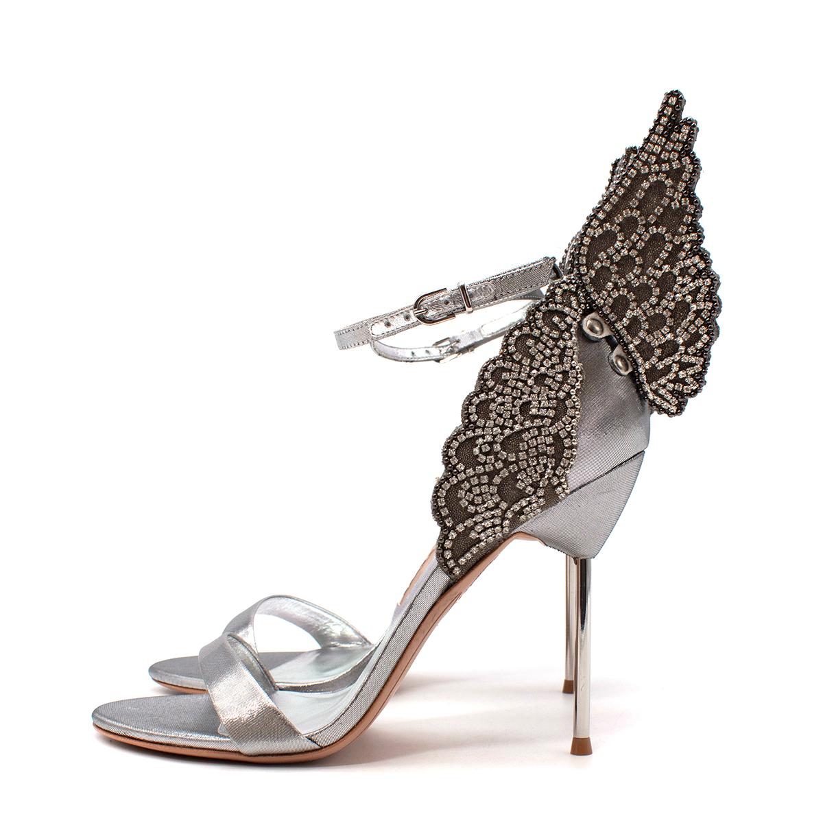 Women's Sophia Webster Silver Evangeline Butterfly 100 Sandals - US 8 For Sale