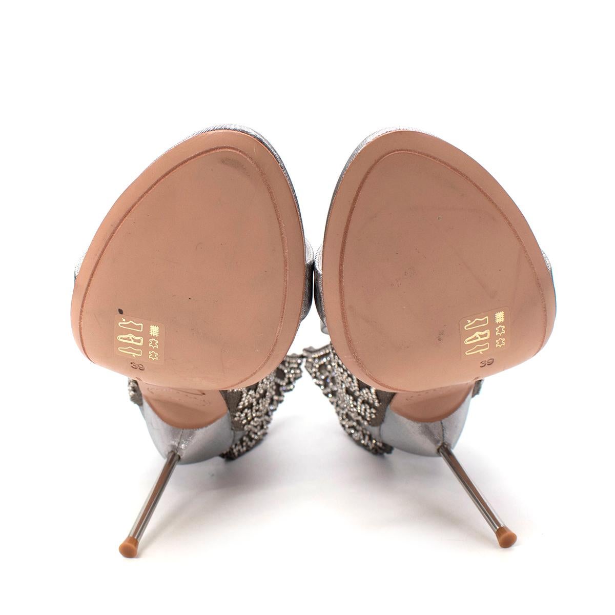 Sophia Webster Silver Evangeline Butterfly 100 Sandals - US 8 For Sale 4
