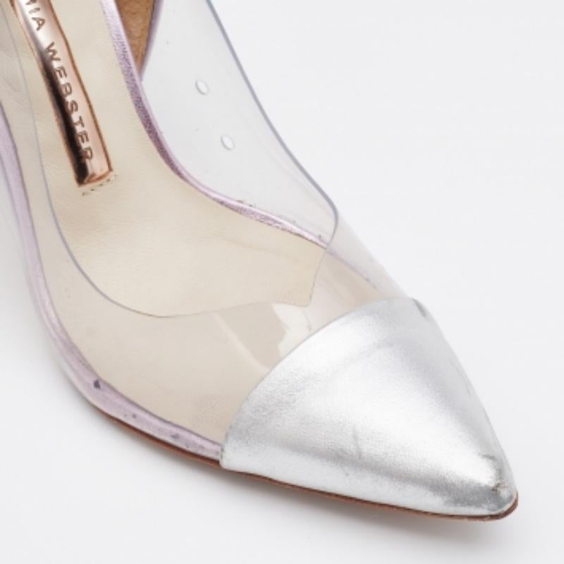 Donna Sophia Webster Pumps a punta in pelle, PVC e glitter argento Daria Taglia 36,5 in vendita