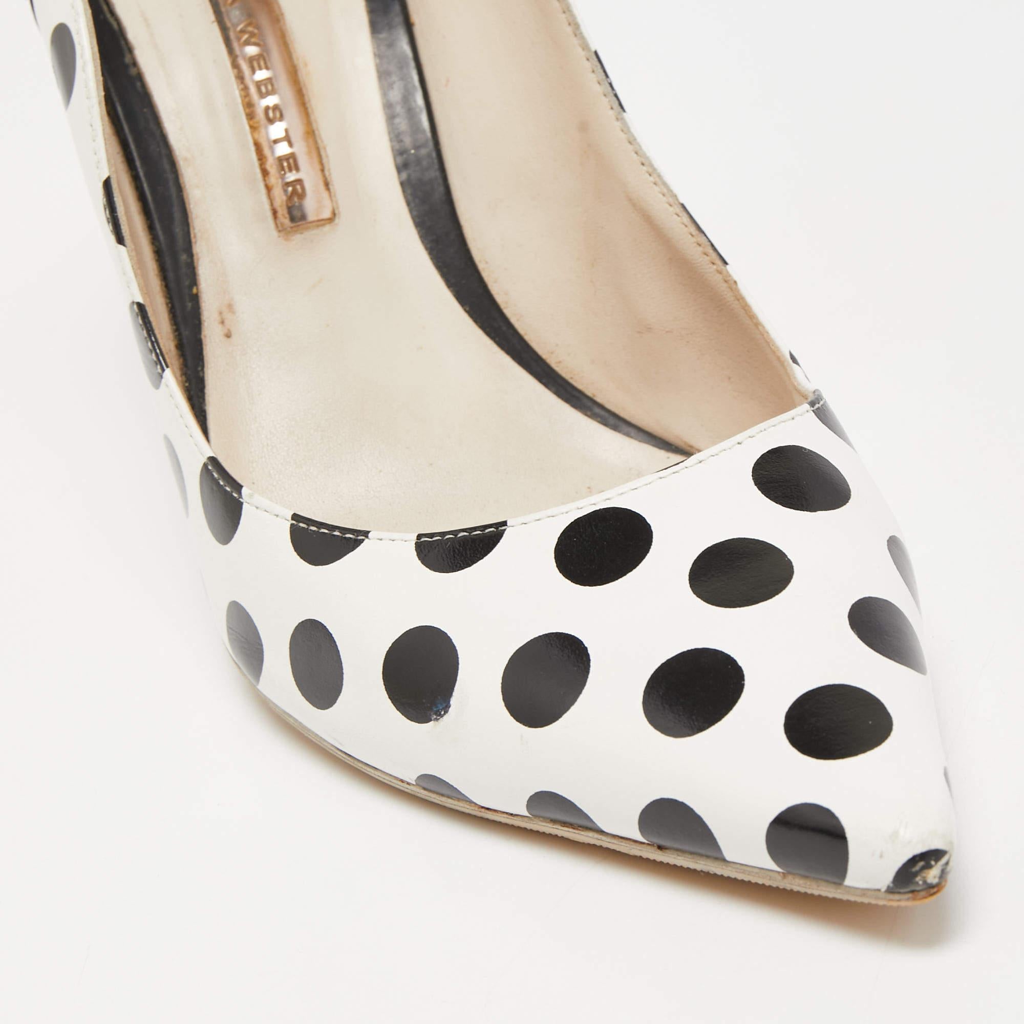 Sophia Webster Dreifarbige gepunktete Liberty-Pumps aus Leder mit spitzer Zehe Größe 39 im Angebot 3