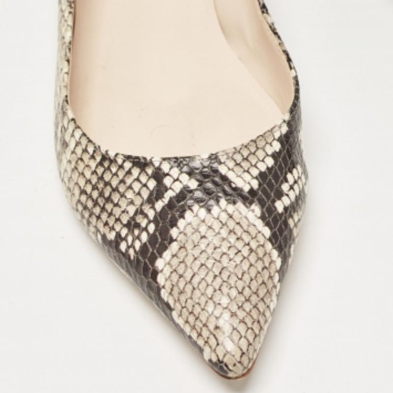 Sophia Webster Two Tone Embossed Python Dina Ankle Strap Ballet Flats Size 37 Pour femmes en vente