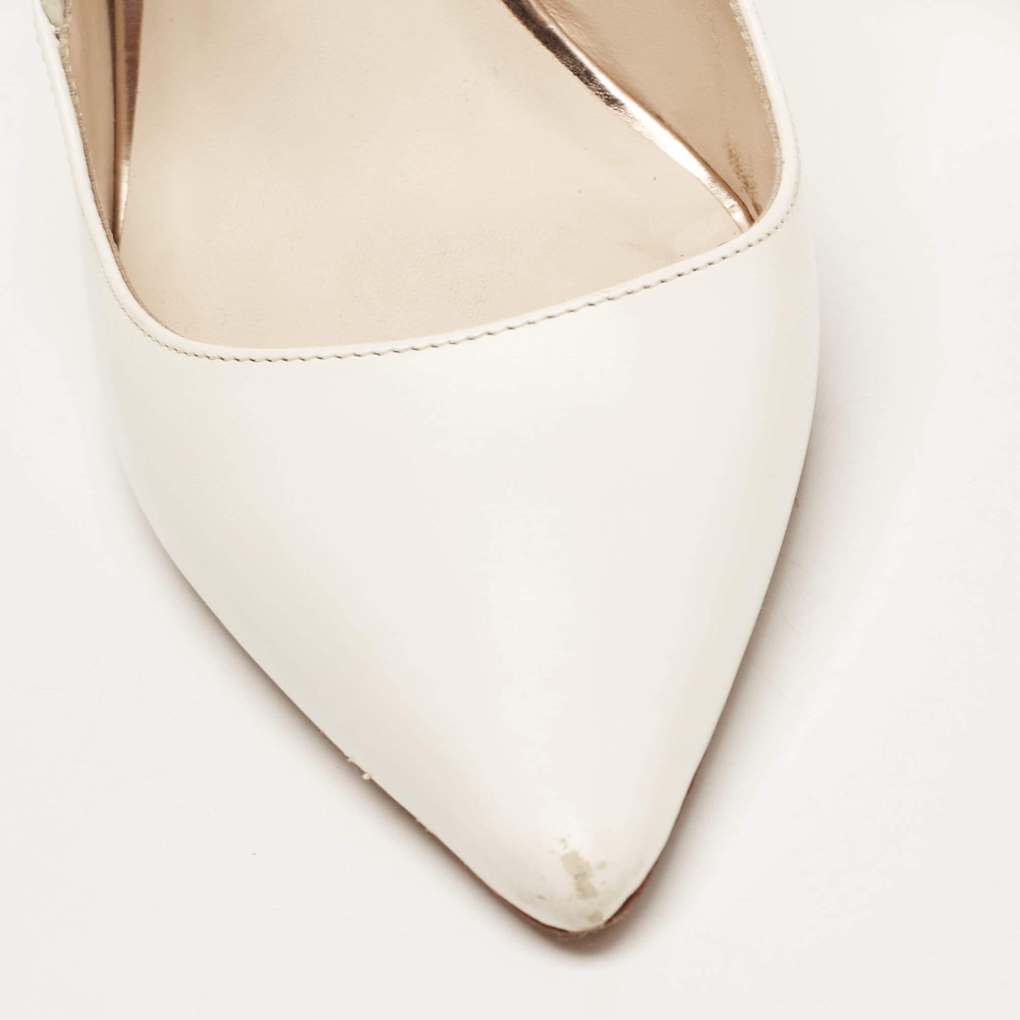Sophia Webster White Leather Angelo Pointed Toe Slingback Pumps Size 36 For Sale 3