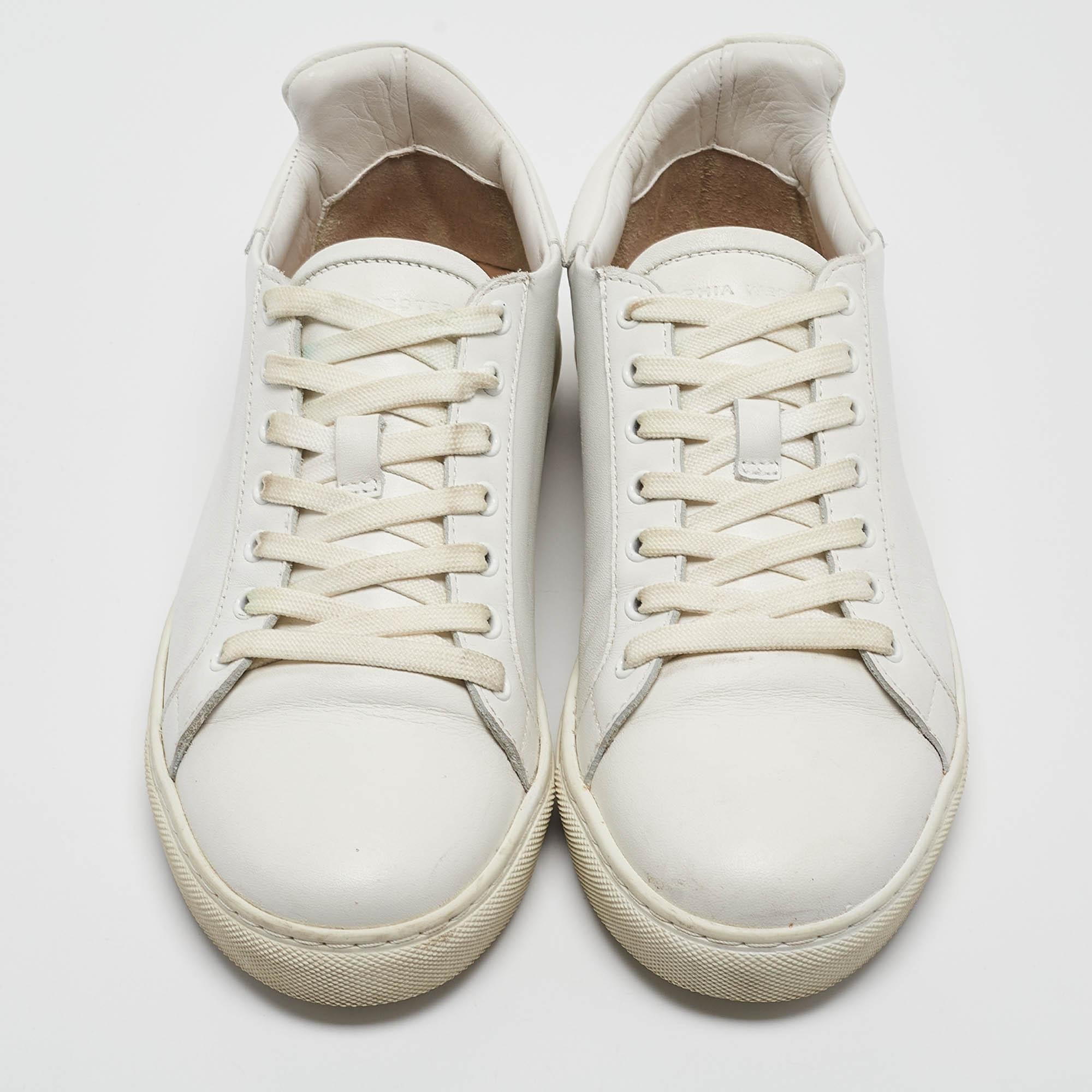 Gray Sophia Webster White Leather Bibi Butterfly Sneakers Size 36.5 For Sale