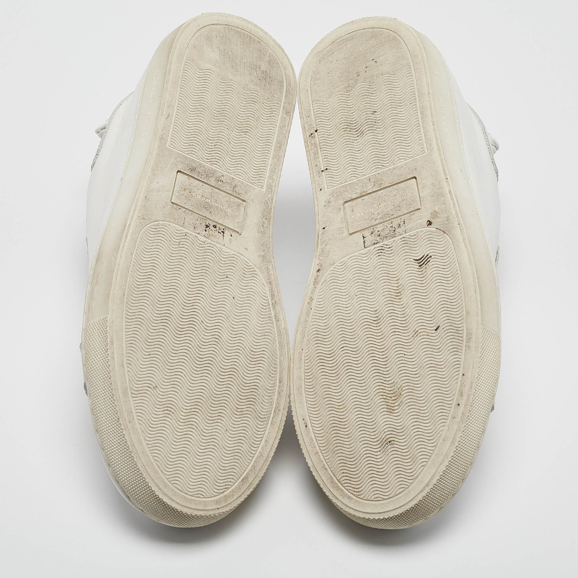 Sophia Webster Bibi Schmetterlings-Turnschuhe aus weißem Leder Bibi Größe 36.5 im Angebot 1