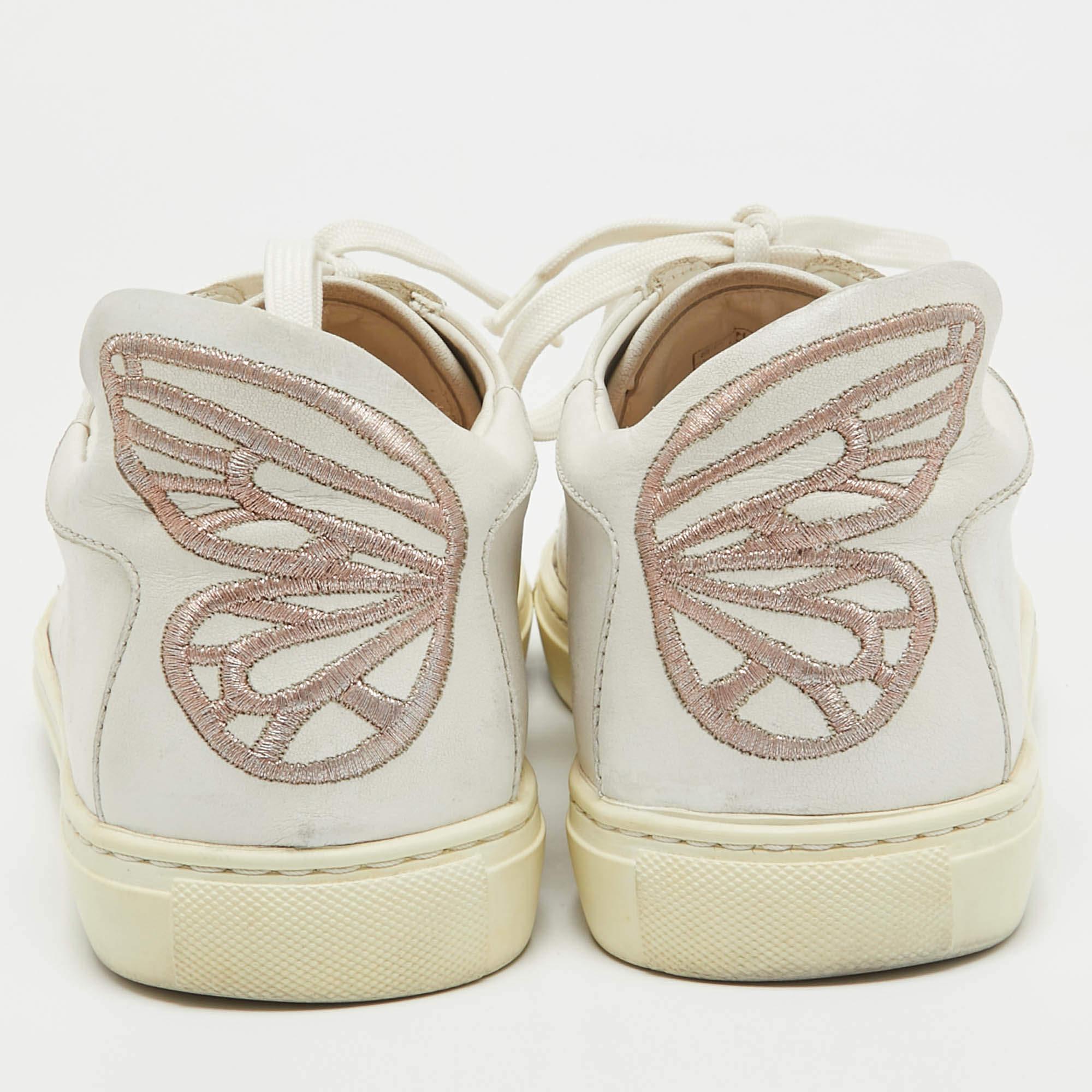 Sophia Webster White Leather Bibi Butterfly Sneakers Size 39 For Sale 1