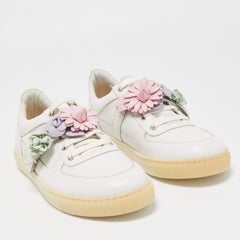 Sophia Webster White Leather Lilico Floral Sneakers Size 42
