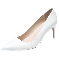 Sophia Webster Lola spitze Zehe Pumps aus weißem Leder Größe 37,5