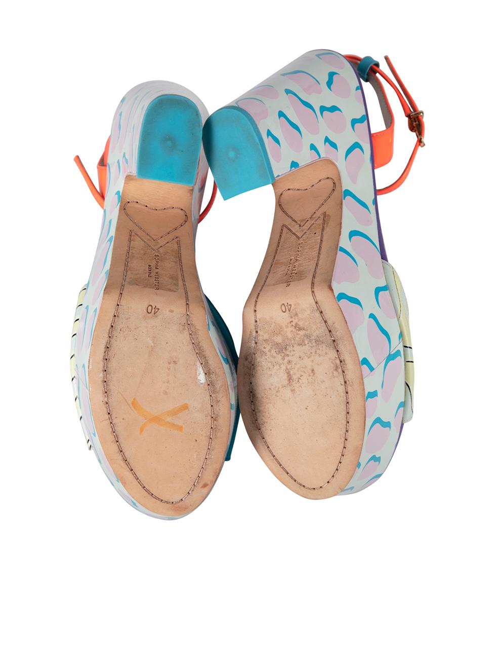 Sophia Webster Women's Pastel Colour Leather Bobbi Tropical Platform Sandals For Sale 1