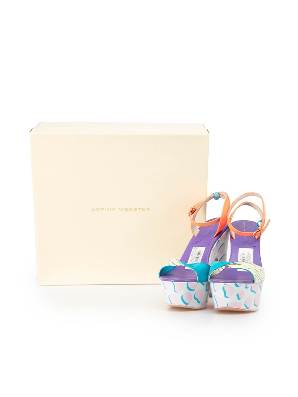 Sophia Webster Women's Pastel Colour Leather Bobbi Tropical Platform Sandals For Sale 5