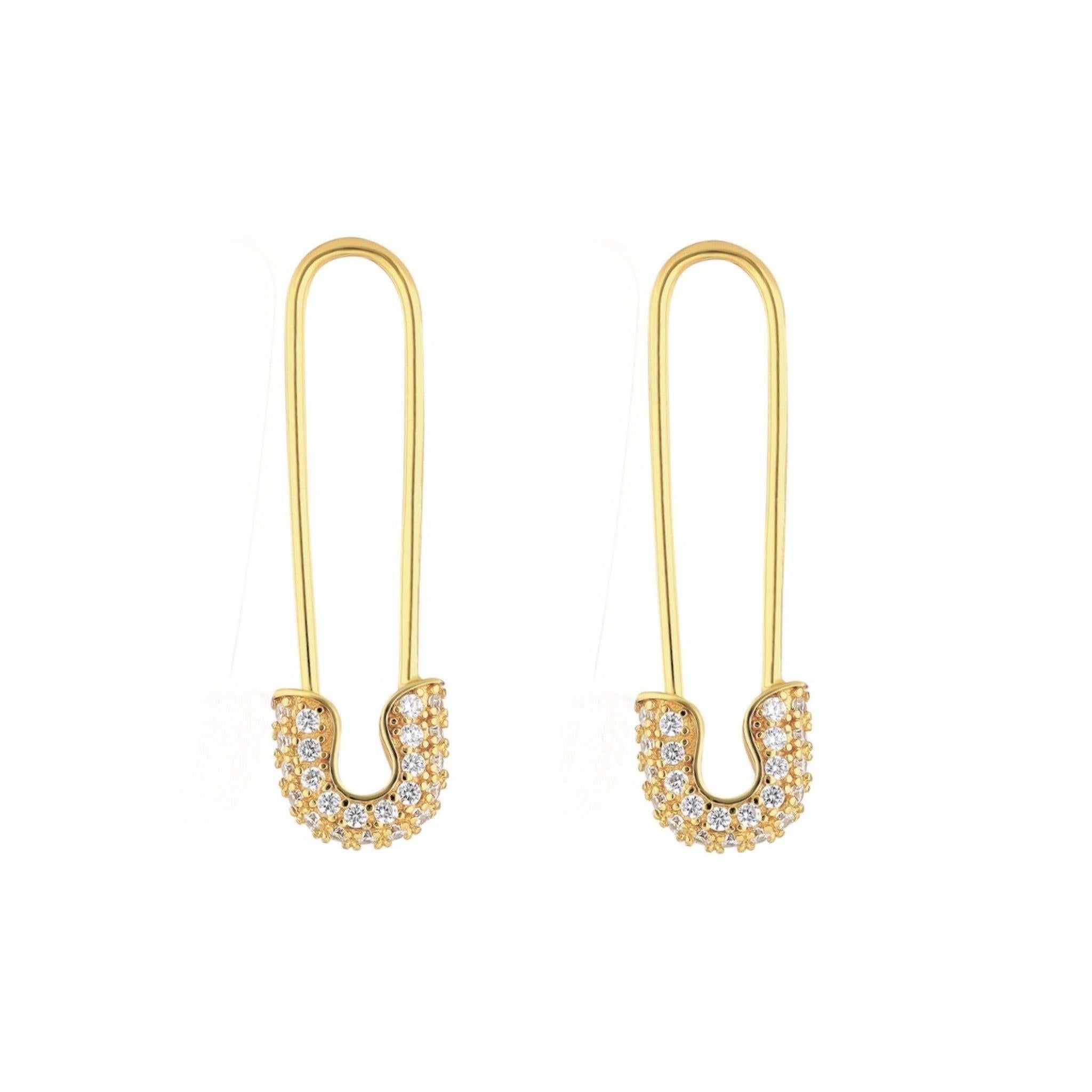 Sophia's Gold Safety Pin Earring In New Condition For Sale In Los Angeles, CA