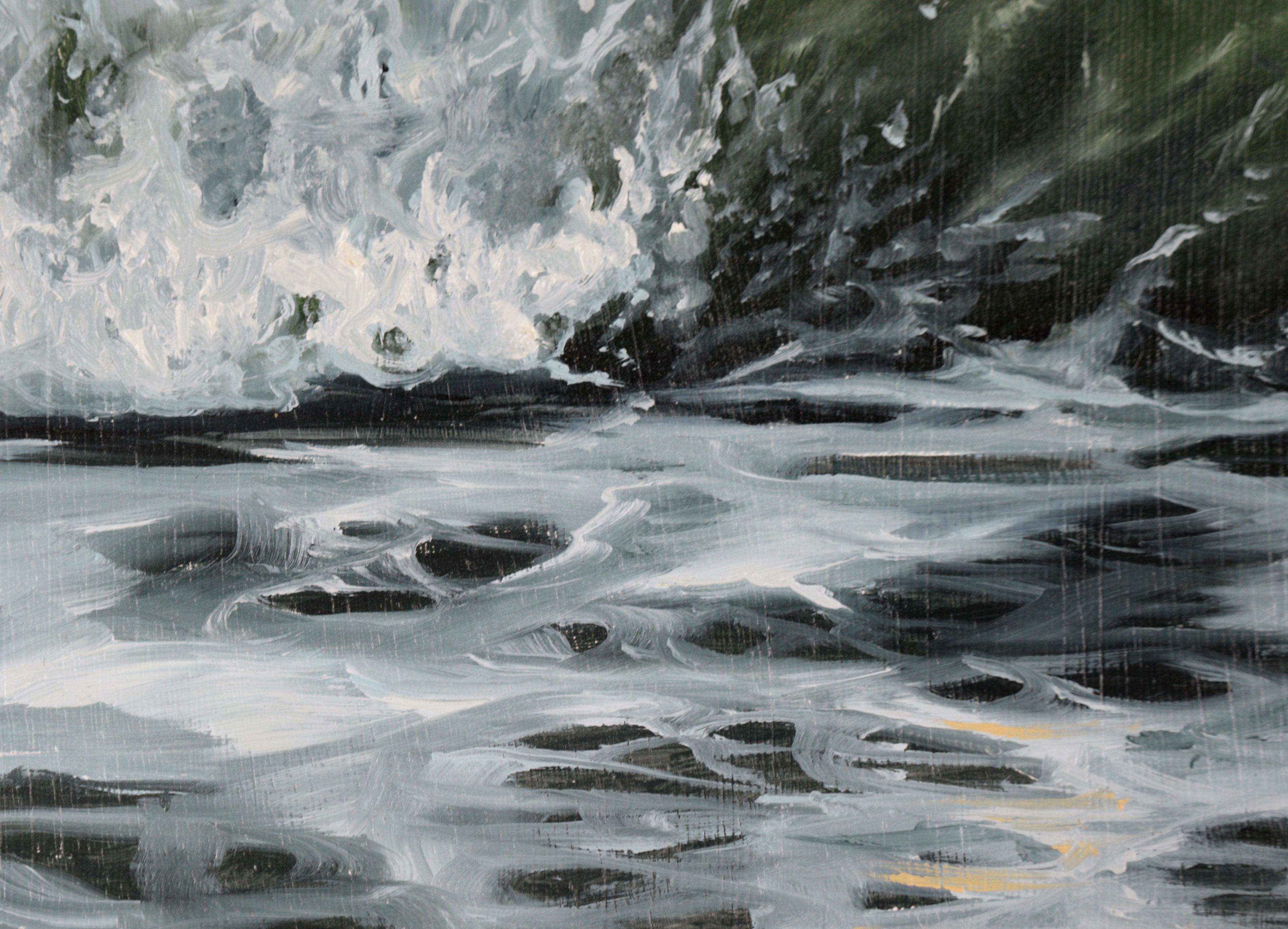 wave crashing painting