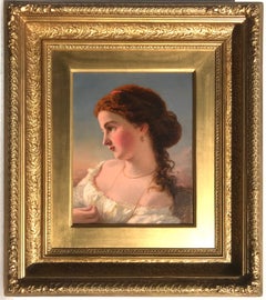 Antique The Wistful Gaze, Oil on Canvas Painting