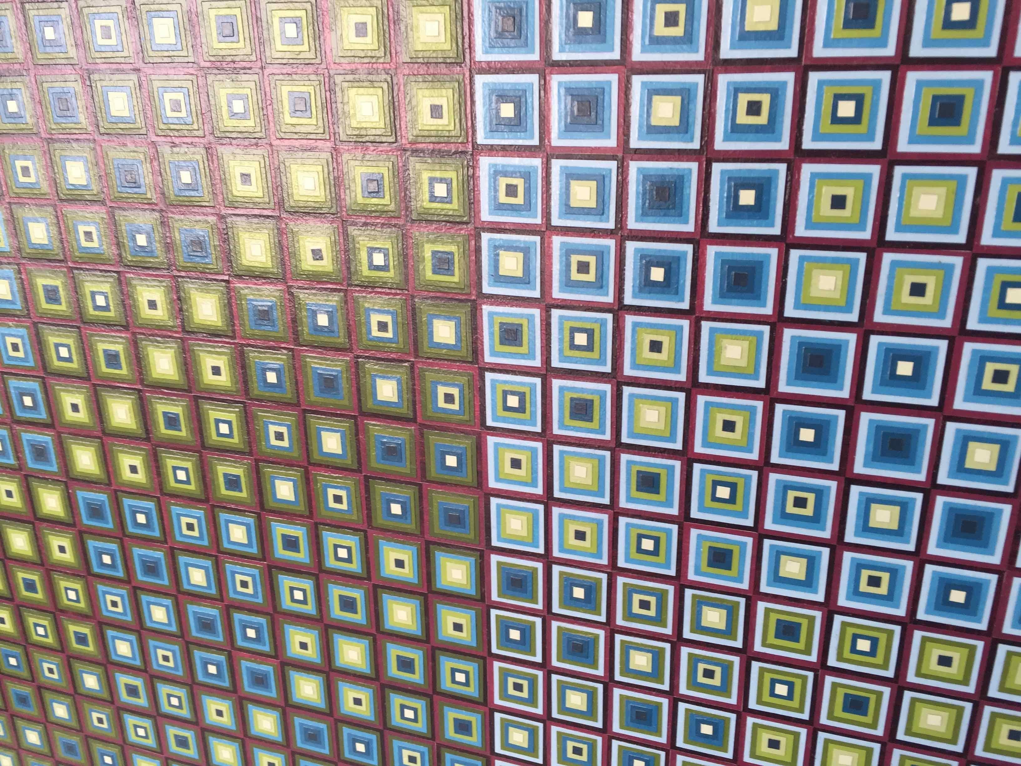 Squares Squared I: Hand-painted and Collaged Squares by Sophie Arup For Sale 10