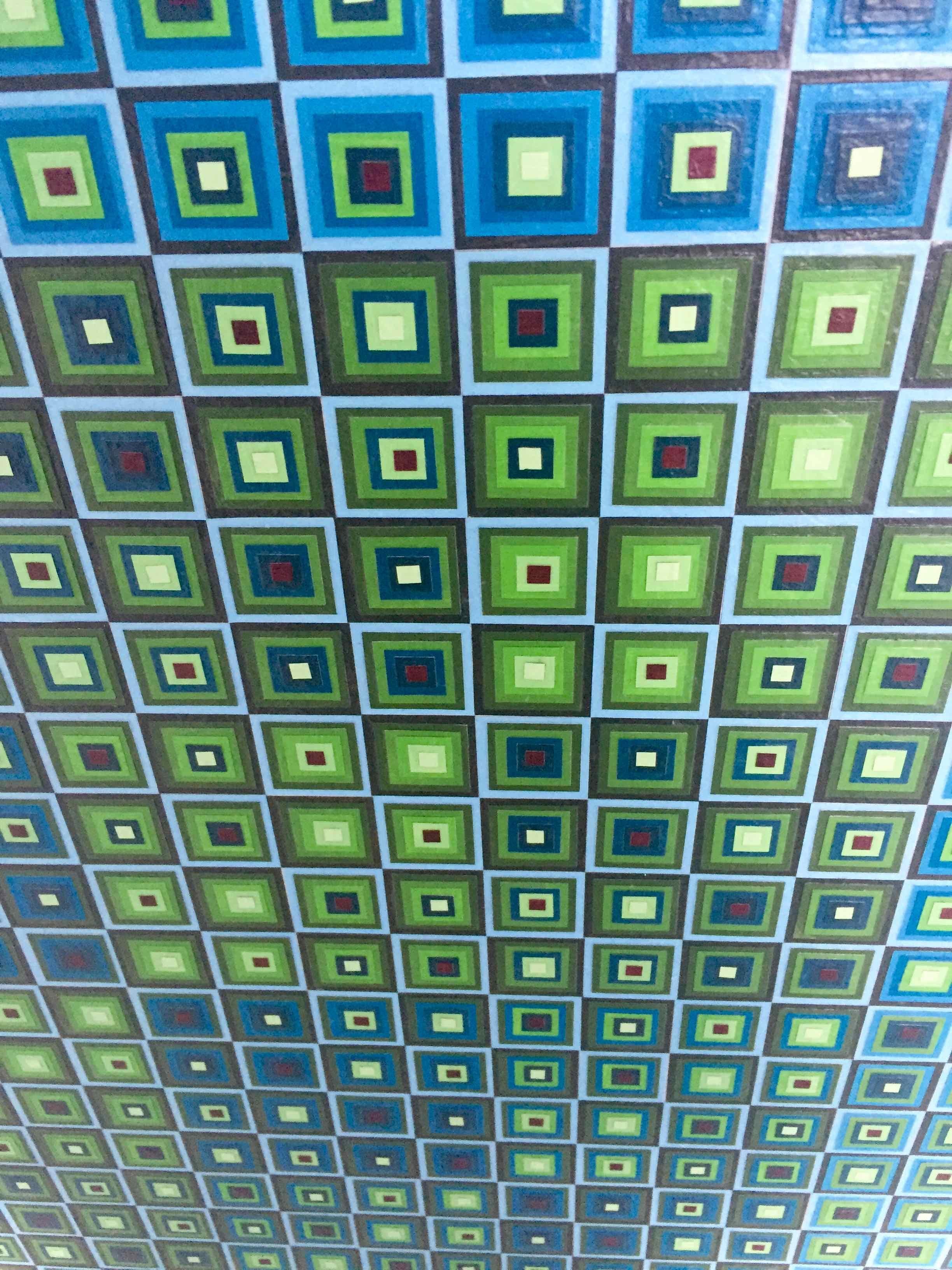 Squares Squared II: Optische Collage aus handgemalten Quadraten von Sophie Arup im Angebot 4