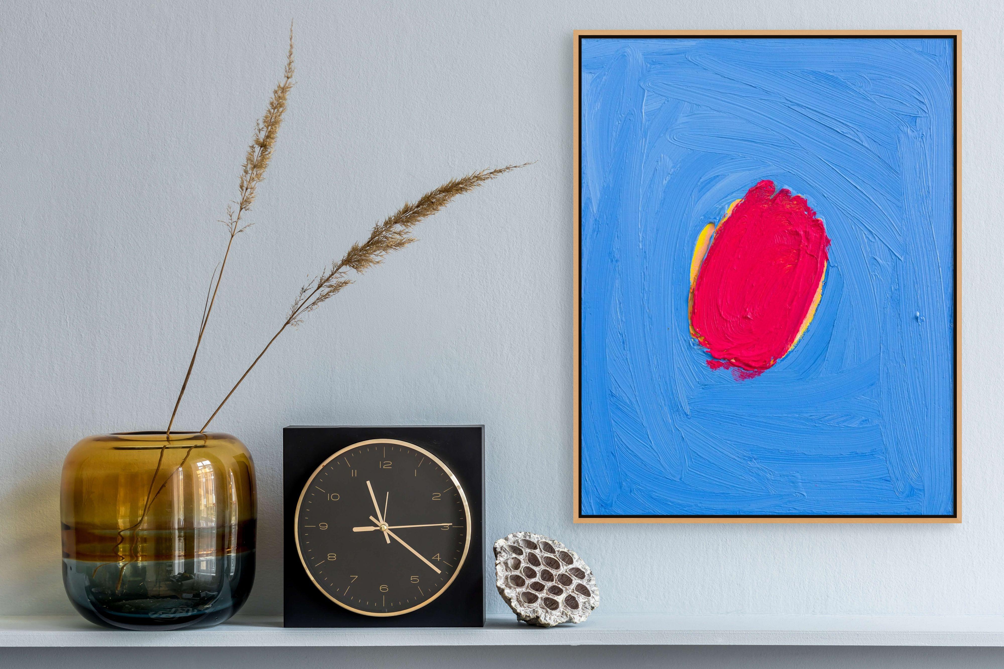 Framboise bleue  (Abstract painting) - Painting by Sophie Asselin