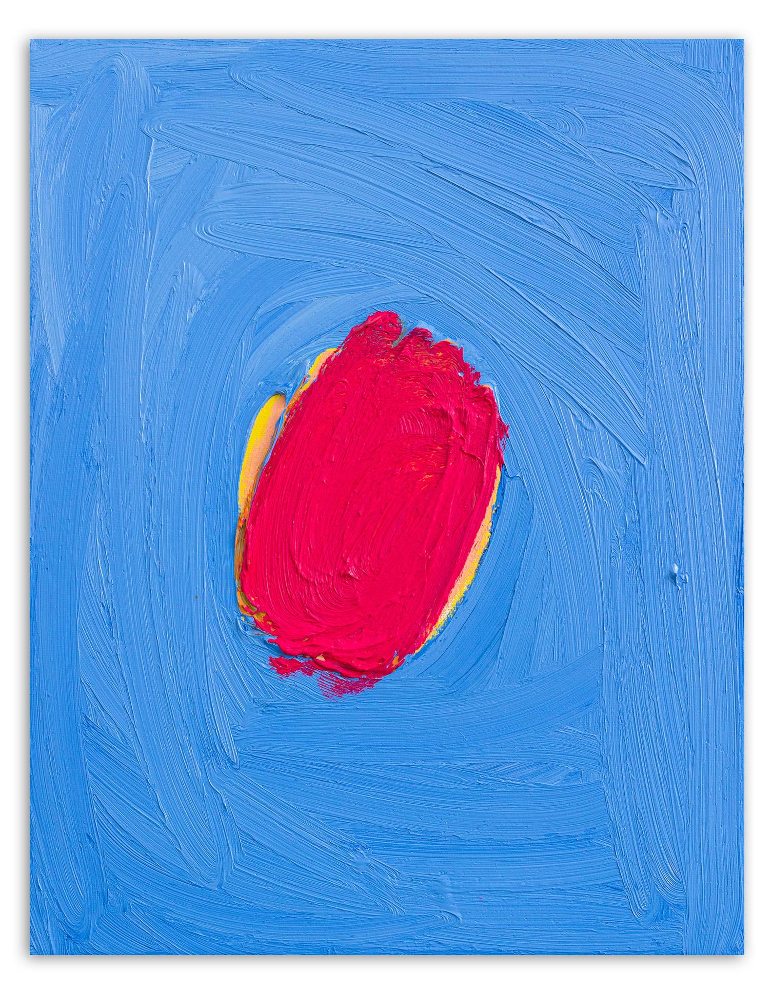 Sophie Asselin Abstract Painting - Framboise bleue  (Abstract painting)