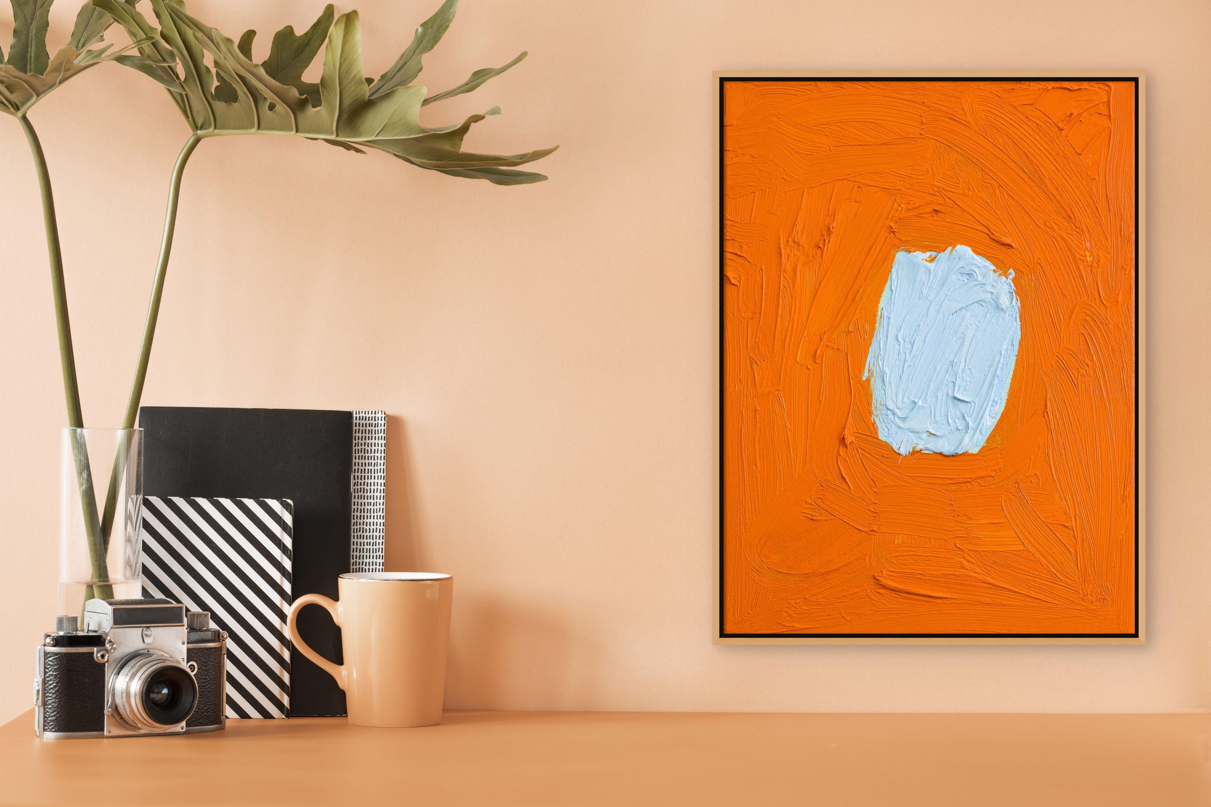 Orange amour (Abstract painting) - Painting by Sophie Asselin