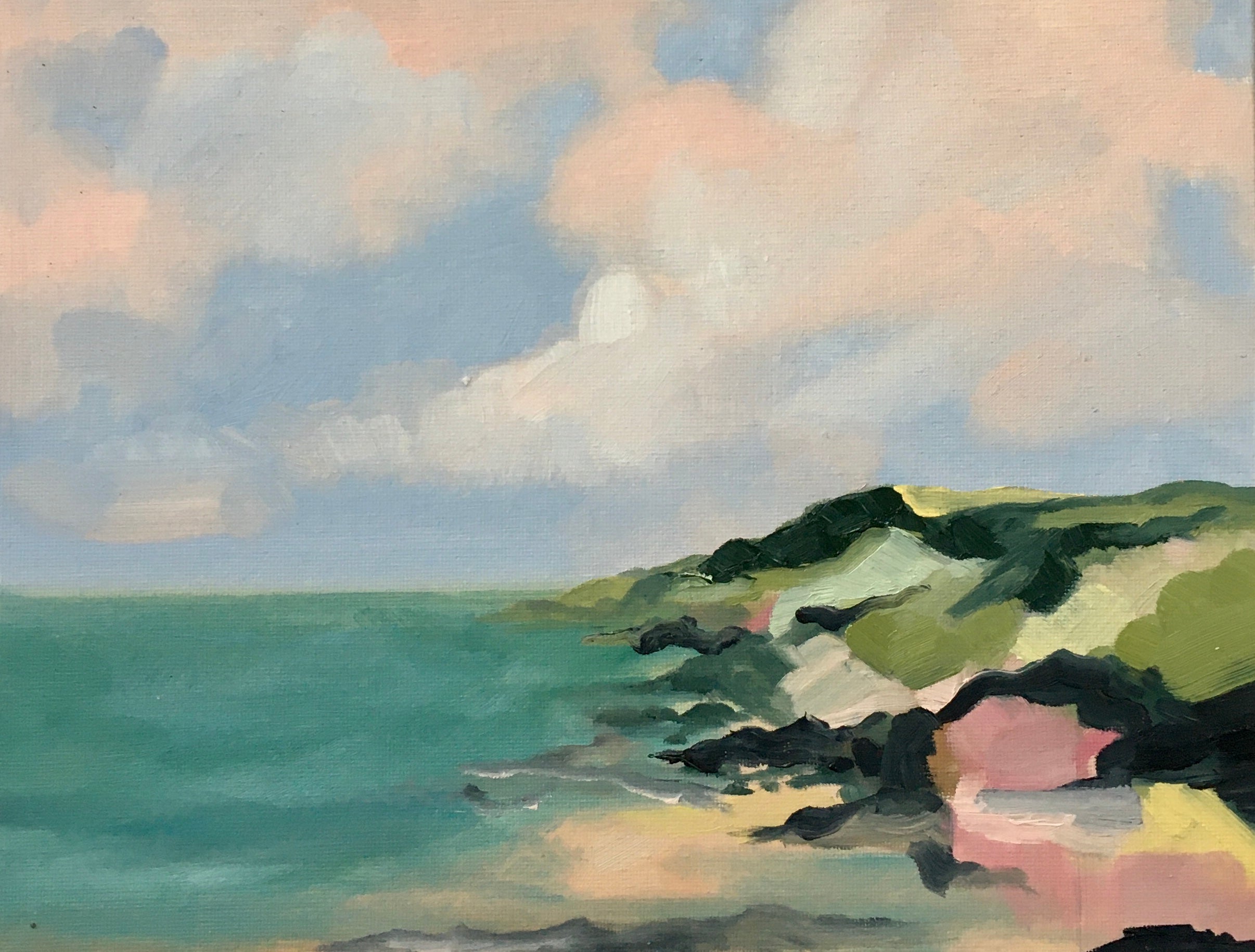 Cellar, Strand, Ölgemälde von Sophie Berger, 2022
