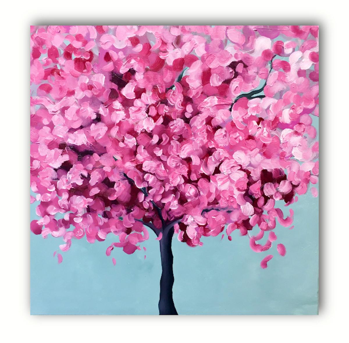 pink tree painting easy