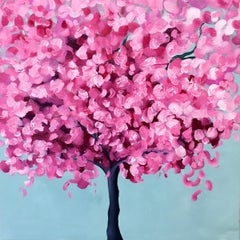 Cherry Tree by Sophie Berger, Landscape painting, Tree, Original art