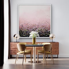 Dawn Light Over the Moors, Original Abstract Painting, Expressionist Meadow Art